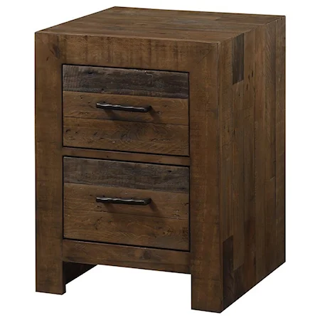 Contemporary Solid Wood 2-Drawer Chairside Table